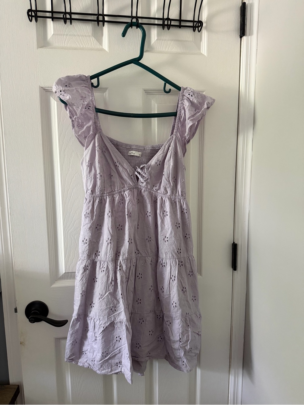 Hollister Lavender Eyelet Tiered Sundress